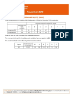 Grade Thresholds - November 2019: Cambridge IGCSE Mathematics (US) (0444)