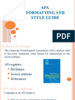 APA Formatting and Style Guide