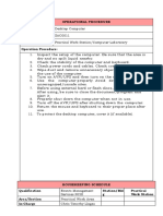 Desktop Computer Operation Procedure