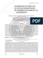 BATCH ADSORPTION STUDIES ON REMOVAL OF DYES FROM WASTE WATER USING MODIFIED SEASHELLS AS ADSORBENTS Ijariie5776