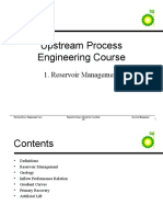 Upstream Process Engineering Course Section on Reservoir Management