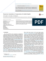 Numerical Simulation of Evaporation of Volatile Liquids