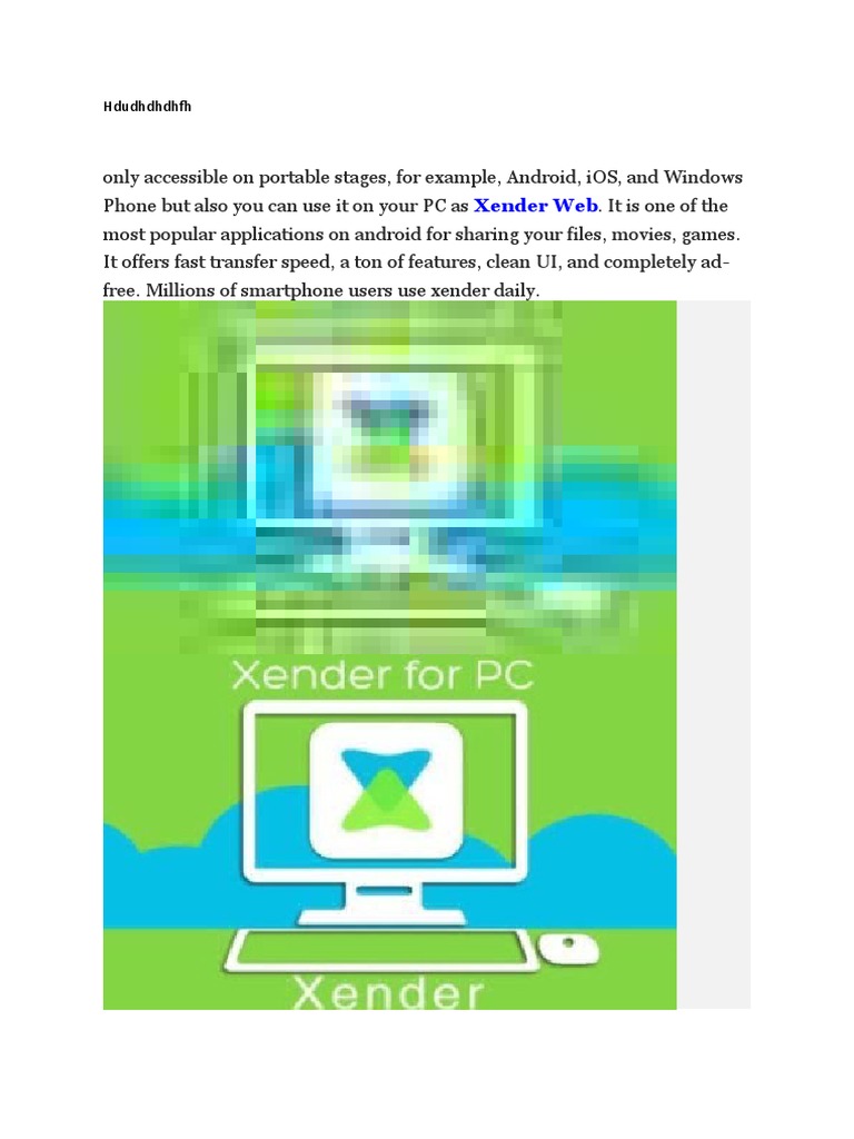 Xender Web: Connect Your PC and Phone | PDF