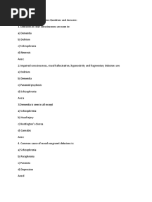 PSYCHIATRY Multiple Choice Questions and Answers