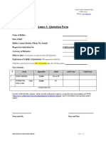 Annex 1-Quotation Form: Item Quantity Uom Unit Cost Total Cost