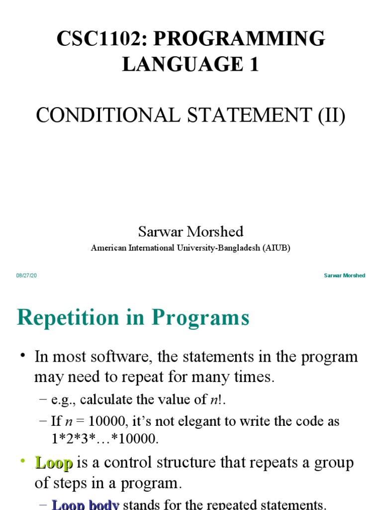 5.control Structure II (Loop) | Download Free PDF | Control Flow ...