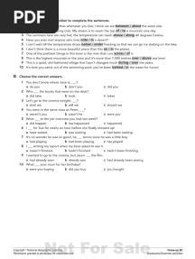 Close-Up B1 Unit 7 (Extra Vocabulary and Grammar Tasks)