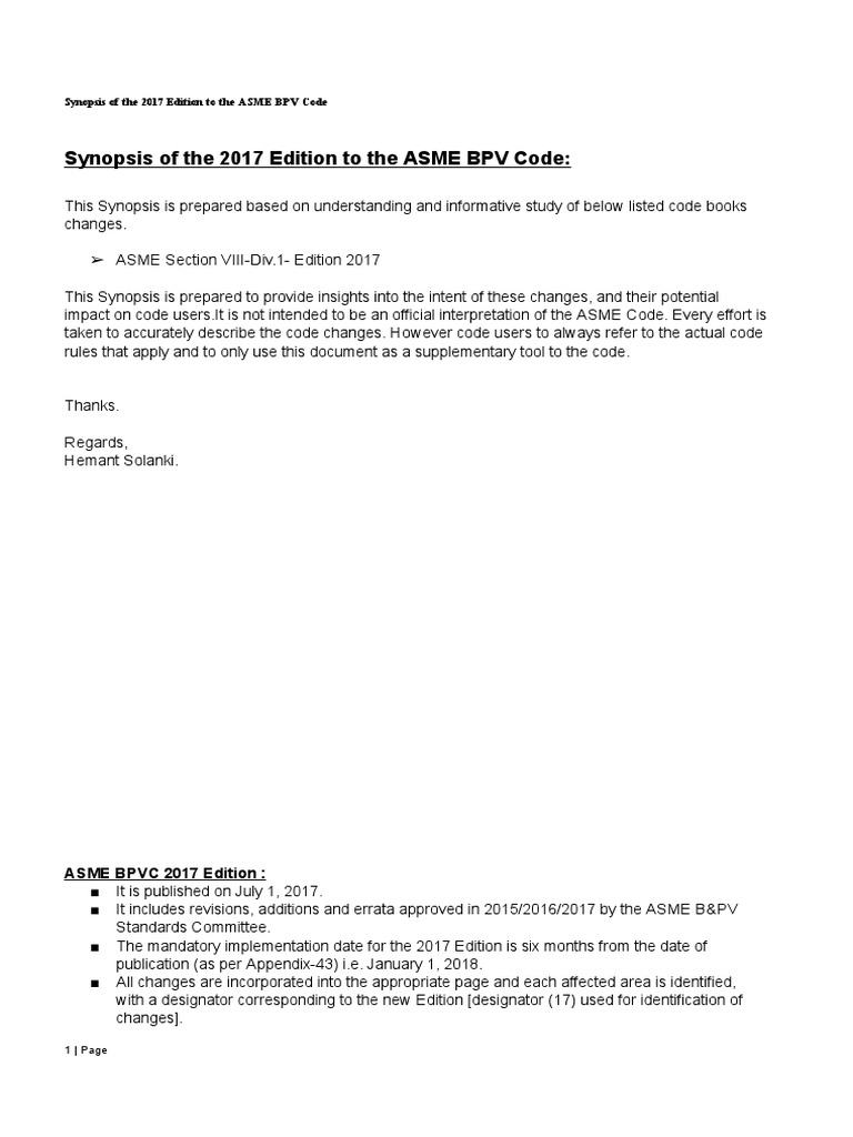 ASME BPVC 2017 Edition Synopsis | PDF | Pipe (Fluid Conveyance) | Welding