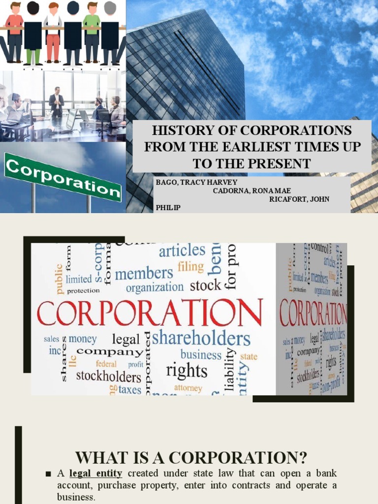 History of Corporations From The Earliest Times Up To The Present | PDF