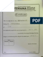 Certificate: Vemana Institute of Technology