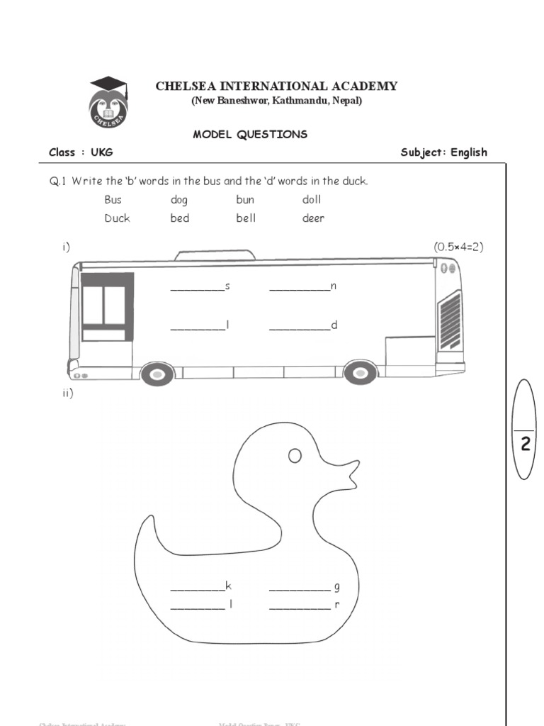 ukg english worksheet amalbucyb