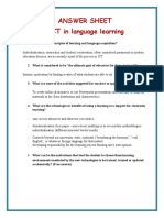 30 Applied Linguistics. ICT ELT. Answersheet. Danae Zavaleta