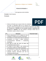 Ficha de Atividade - Regulamento de Segurança Contra Incêndios