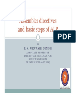 Assembler Directives and Basic Steps of ALP: Dr. Urvashi Singh