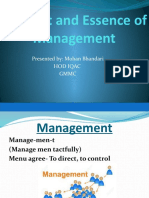 Concept and Essence of Management