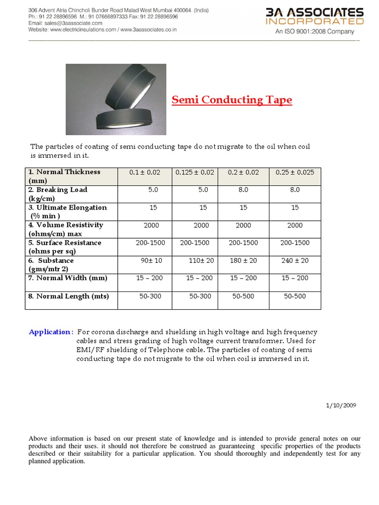 Semi Conducting Tape: Application | PDF