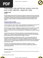 Folha.com - Cotidiano - População das periferias cresce mais do que a das capitais, segundo Ipea