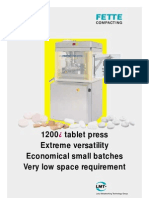 1200 Tablet Press Extreme Versatility Economical Small Batches Very Low Space Requirement