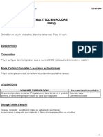 Fiche Technique Maltitol Poudre