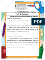 Narrative Report On School Orientation On DCP E
