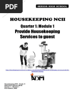 SHS Housekeeping Module Q1 2 | PDF | Housekeeping | Teachers