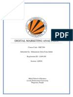 Digital Marketing Analytics: Course Code:-MKT306