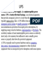 Source, UPS or Battery/flywheel Backup, Is An Electrical Apparatus