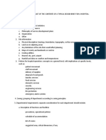 Sample Format and Checklist of The Contents of A Typical Design Brief For A Hospital