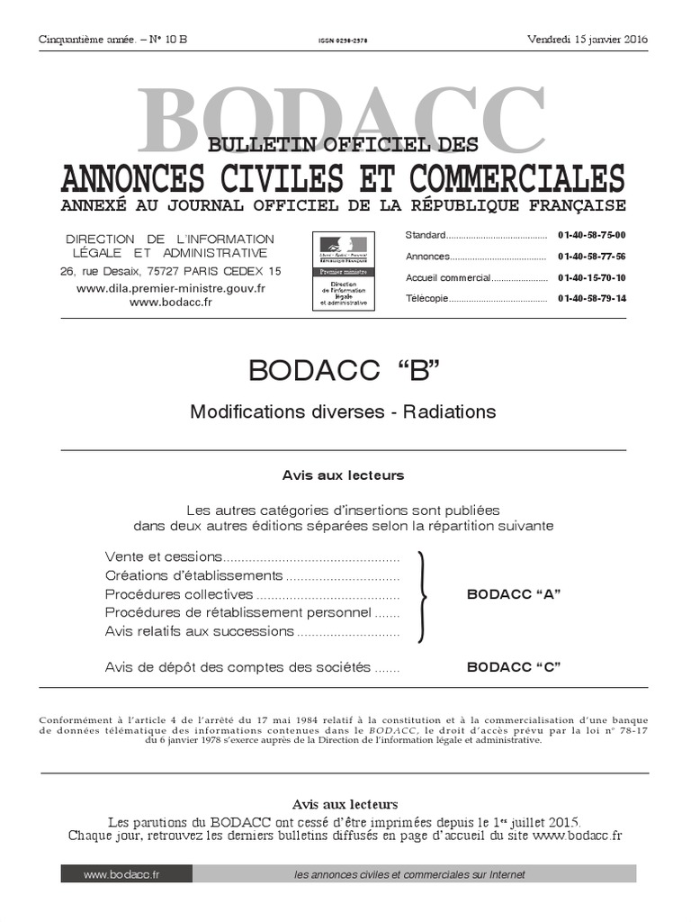 Cabinet D Imagerie Médicale Du Val D Auron BODACC-B 20160010 0001 p000 PDF | PDF | Les sociétés | Business