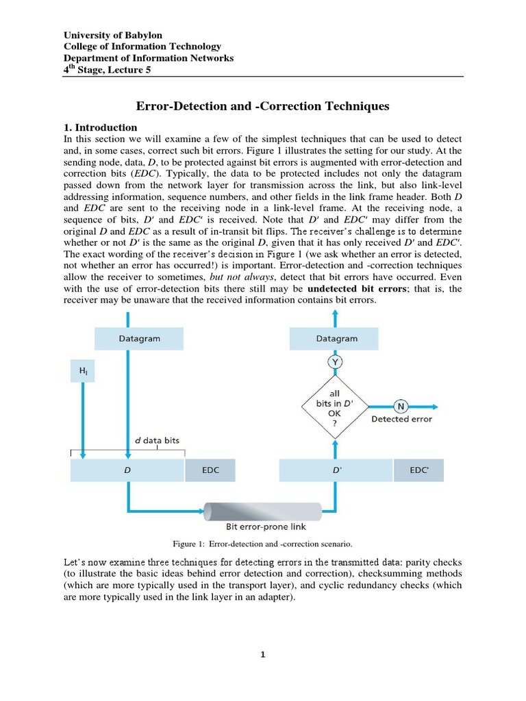 Error-Detection and - Correction Techniques | PDF | Error Detection And ...