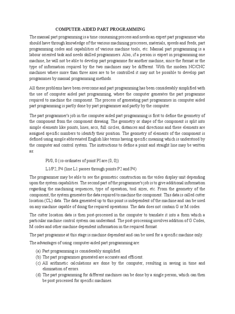 Computer-Aided Part Programming | Download Free PDF | Subroutine ...