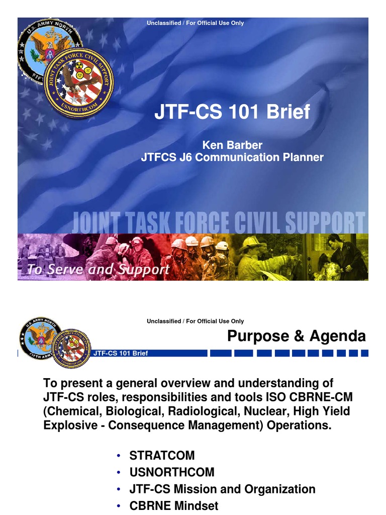 Joint Task Force Civil Support Brief NORTHCOM | PDF | Weapons Of Mass ...