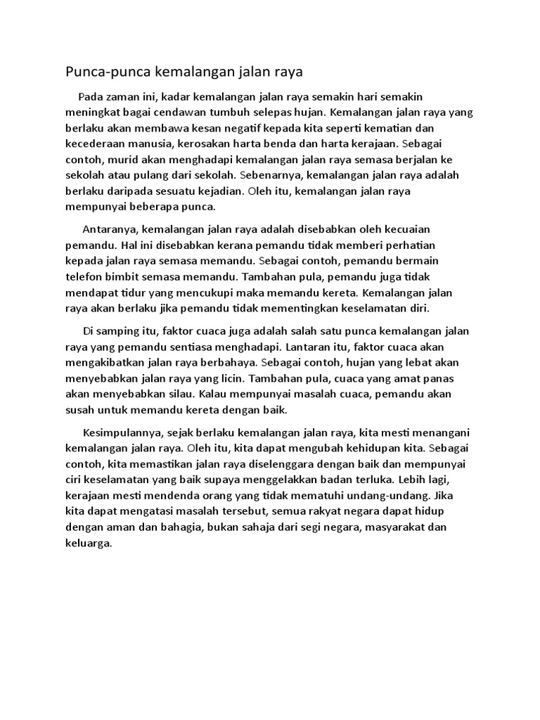 Cassandra Punca Punca Kemalangan Jalan Raya Pdf