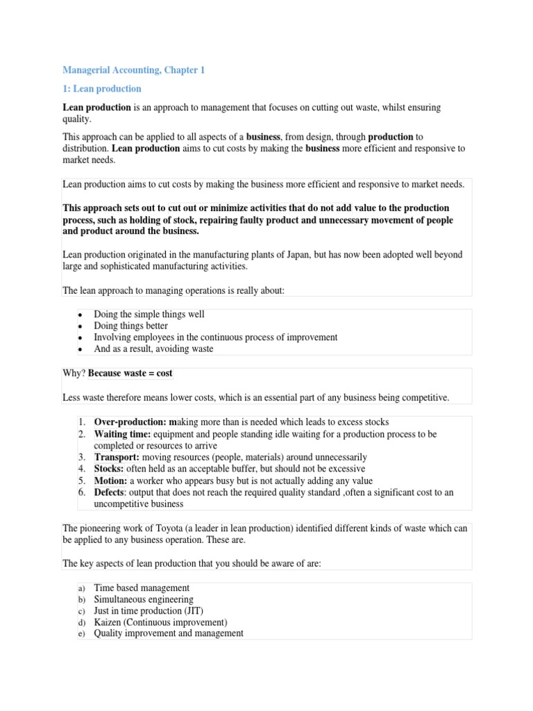 Lean Six Sigma in Managerial Accounting | PDF | Six Sigma | Lean ...