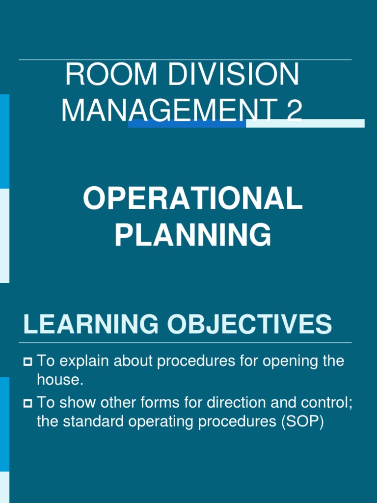 Room Division Management 2: Operational Planning | PDF | Housekeeping ...