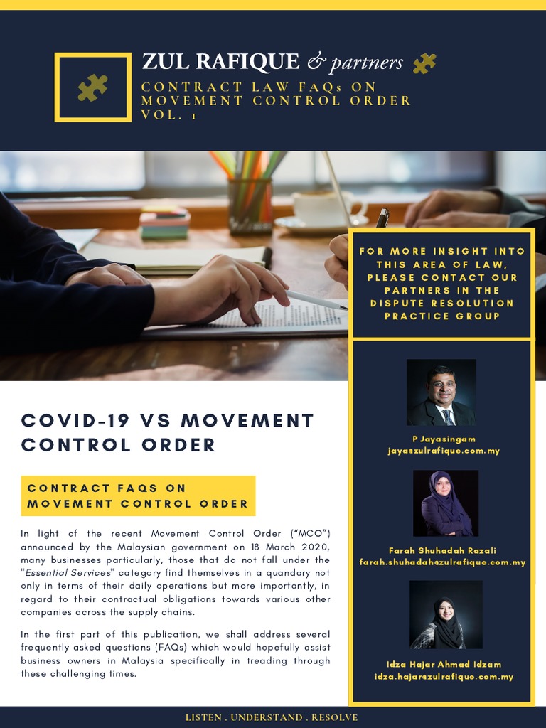 Contract Law Faqs On Movement Control Order Vol 1 Pdf Virtue Common Law