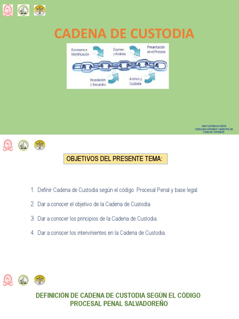Cadena de Custodia PDF Ciencia forense Ley procesal