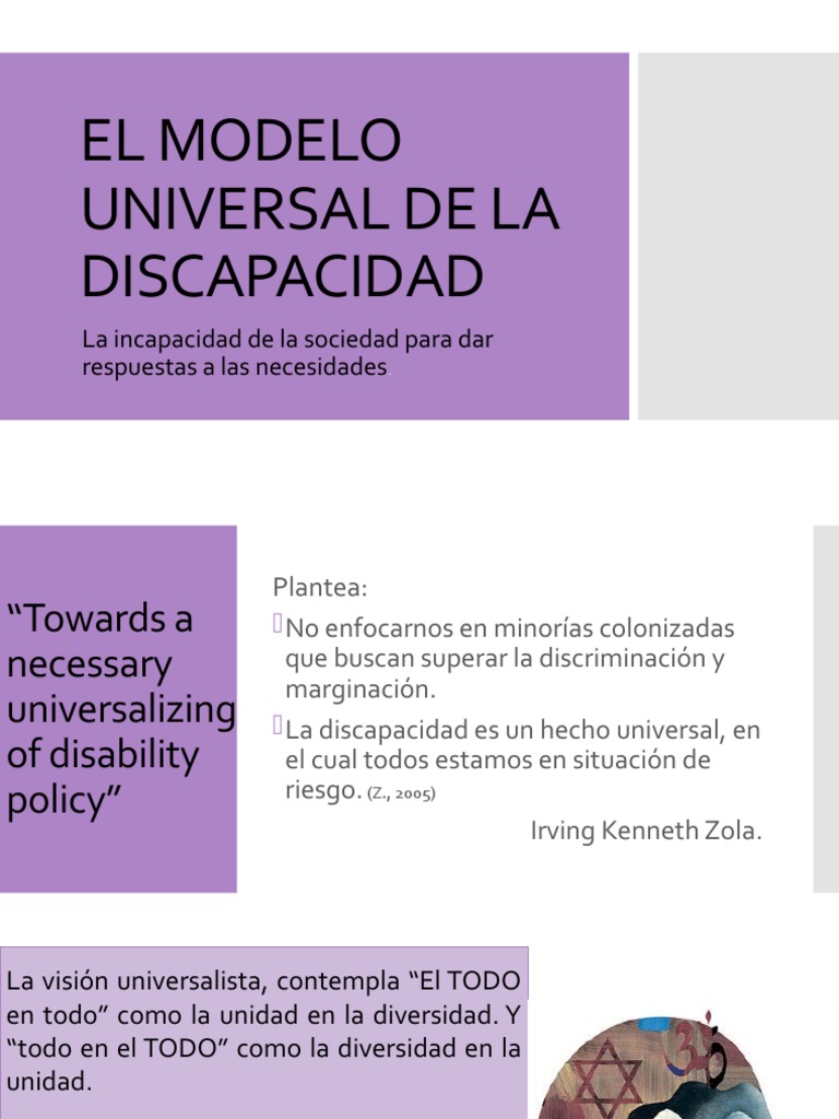 El Modelo Universal de La Discapacidad | PDF | Invalidez | Teorías  sociológicas