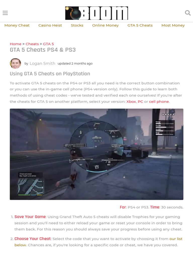 Gta 5 Ps3 Cheats & Tips