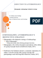 Ant 101: Introduction To Anthropology: Ethnography: Anthropology's Distinctive Strategy