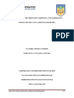 Plan de Prevención, Preparación y Respuesta Ante Una Emergencia Institución Educativa José Eustasio Rivera PDF