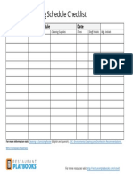 COVID-19 Cleaning Schedule Template