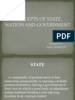 Concepts of State, Nation and Government