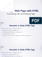 Building A Web Page With HTML: Formatting Text and Nesting Tags