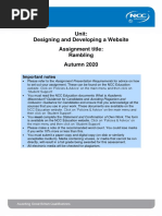 Unit: Designing and Developing A Website Assignment Title: Rambling Autumn 2020