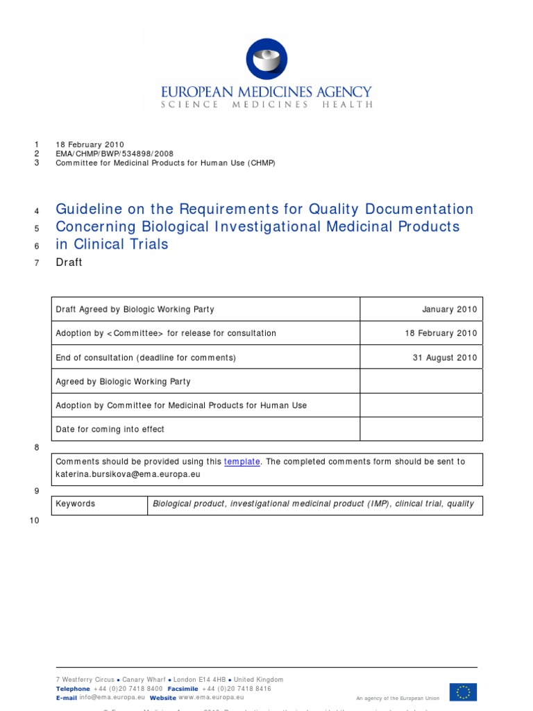 Biological Investigetional Product | PDF | Clinical Trial ...