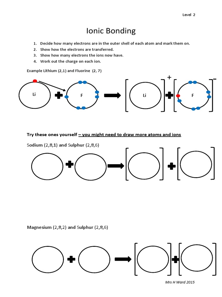 Ionic Bonding Worksheet Instructions | PDF | Science & Mathematics
