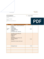 Kitchen and Bathroom Remodeling Invoice