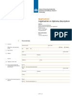 Application: Legalisation or Diploma Description