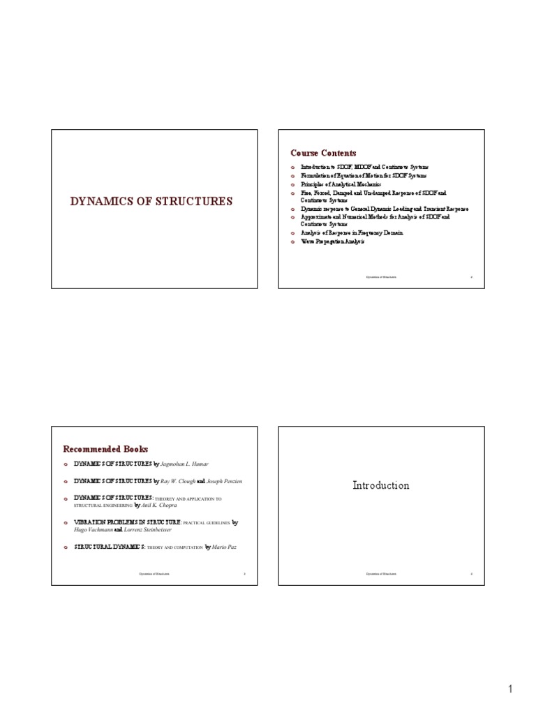 Structural Dynamics Essentials | PDF | Force | Temporal Rates